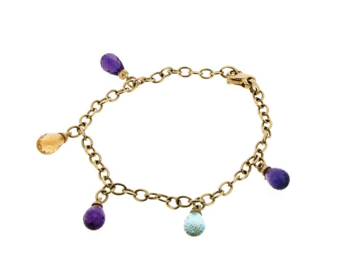 Amethyst, Citrine and Blue Topaz Bracelet