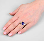 Tanzanite and Diamond Three Stone Ring