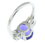 Tanzanite and Diamond Three Stone Ring