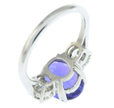 Tanzanite and Diamond Three Stone Ring
