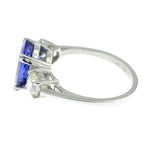 Tanzanite and Diamond Three Stone Ring