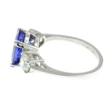 Tanzanite and Diamond Three Stone Ring